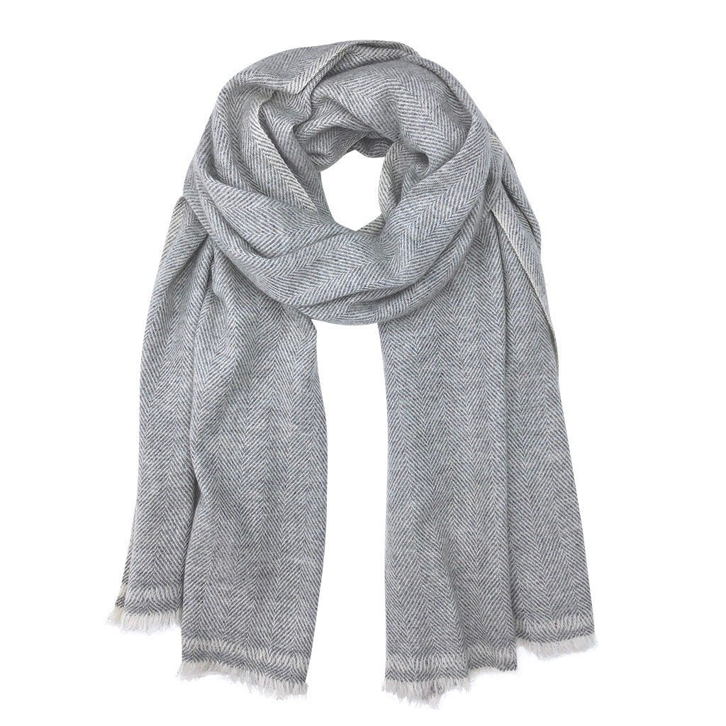 Shops Grey Multi Colour Cashmere Animal Pattern Tobia Frayed Hem Scarf